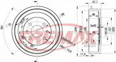 FREMAX bd4593 -  Тормозной барабан
