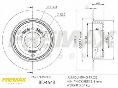 FREMAX bd4648 -  Тормозной диск