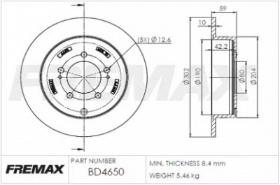 FREMAX bd4650 -  Тормозной диск