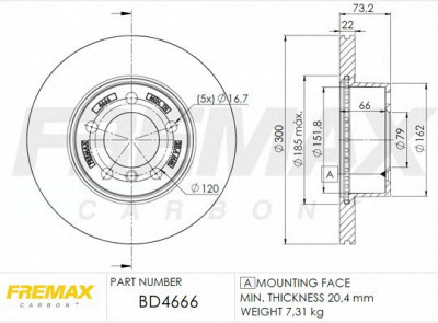 FREMAX bd4666 -  Диск тормозной вентилируемый