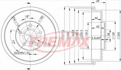 FREMAX bd4703 -  Тормозной барабан