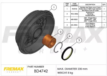 FREMAX bd4742 -  Тормозной барабан