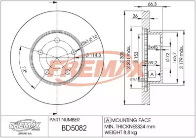 FREMAX bd5082 -  Тормозной диск
