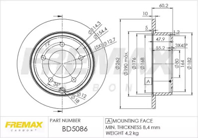 FREMAX bd5086 -  Тормозной диск