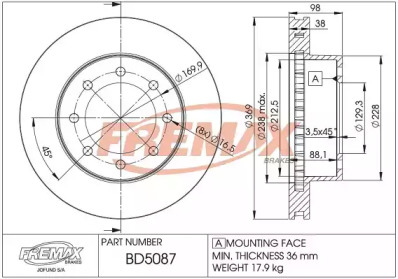 FREMAX bd5087 -  Тормозной диск