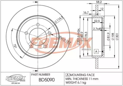 FREMAX bd5090 -  Тормозной диск