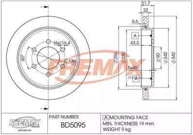 FREMAX bd5095 -  Тормозной диск