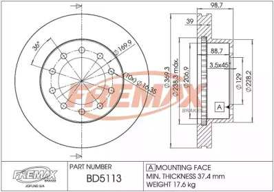 FREMAX bd5113 -  Тормозной диск