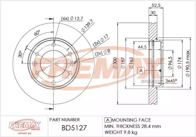 FREMAX bd5127 -  Тормозной диск