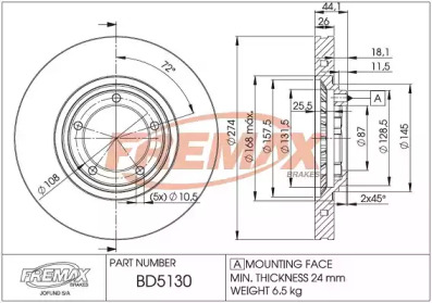 FREMAX bd5130 -  Тормозной диск