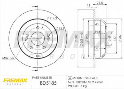 FREMAX bd5185 -  Тормозной диск