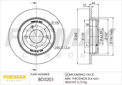 FREMAX bd5201 -  Тормозной диск
