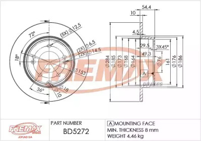 FREMAX bd5272 -  Тормозной диск