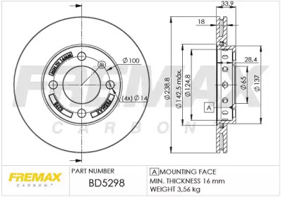 FREMAX bd5298 -  Тормозной диск