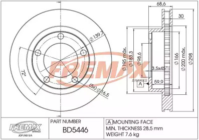 FREMAX bd5446 -  Тормозной диск