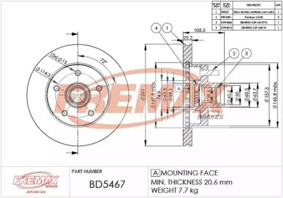 FREMAX bd5467 -  Тормозной диск