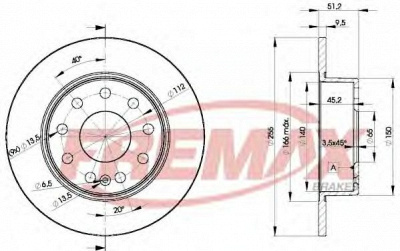 FREMAX bd5616 -  Тормозной диск