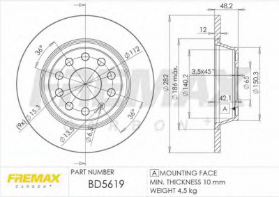 FREMAX bd5619 -  Тормозной диск