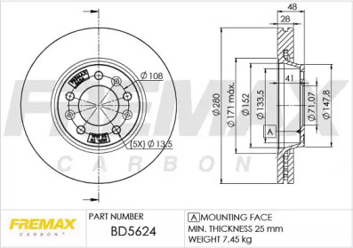 FREMAX bd5624 -  Тормозной диск