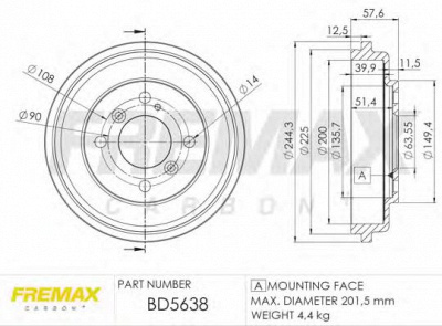 FREMAX bd5638 -  Тормозной барабан