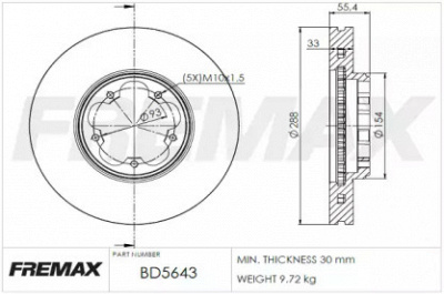 FREMAX bd5643 -  Тормозной диск