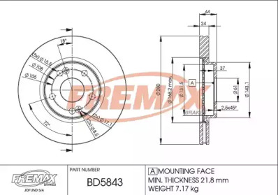 FREMAX bd5843 -  Тормозной диск