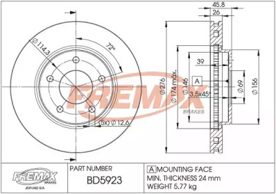 FREMAX bd5923 -  Тормозной диск