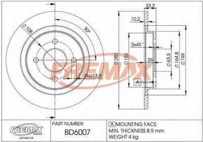 FREMAX bd6007 -  Тормозной диск