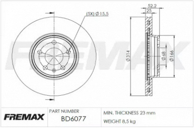 FREMAX bd6077 -  Тормозной диск