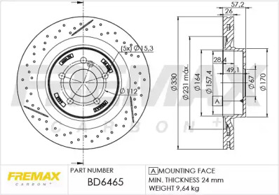 FREMAX bd6465 -  Тормозной диск