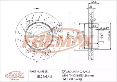FREMAX bd6473 -  Тормозной диск