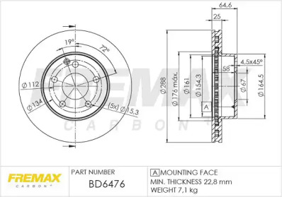 FREMAX bd6476 -  Тормозной диск