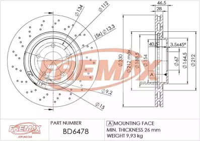 FREMAX bd6478 -  Тормозной диск