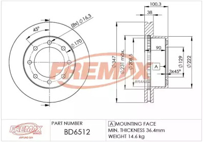 FREMAX bd6512 -  Тормозной диск
