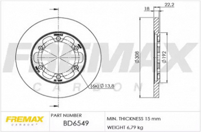 FREMAX bd6549 -  Тормозной диск