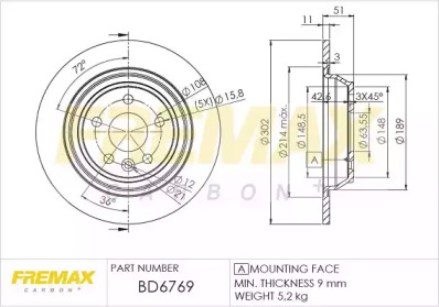 FREMAX bd6769 -  Тормозной диск