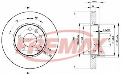FREMAX bd6845 -  Тормозной диск