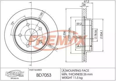 FREMAX bd7053 -  Тормозной диск
