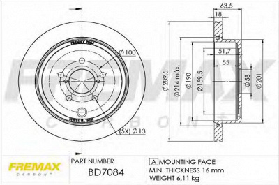 FREMAX bd7084 -  Тормозной диск