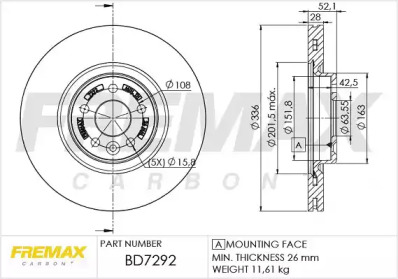 FREMAX bd7292 -  Тормозной диск