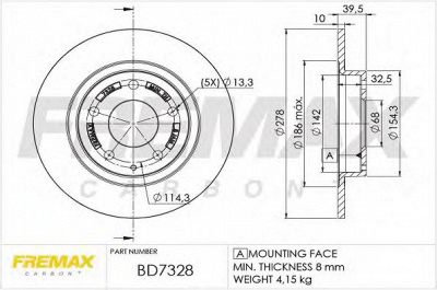 FREMAX bd7328 -  Тормозной диск