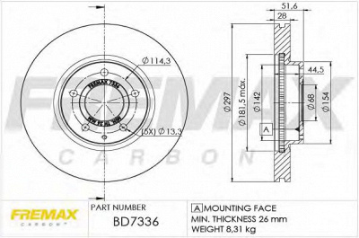 FREMAX bd7336 -  Тормозной диск