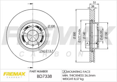 FREMAX bd7338 -  Тормозной диск