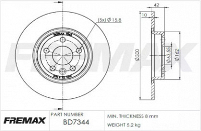 FREMAX bd7344 -  Тормозной диск