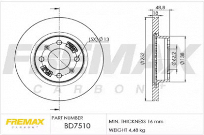 FREMAX bd7510 -  Тормозной диск