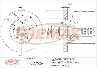 FREMAX bd7926 -  Тормозной диск
