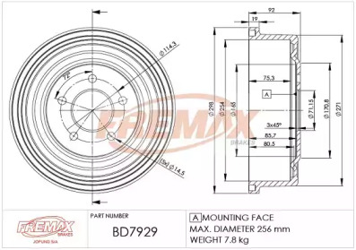 FREMAX bd7929 -  Тормозной барабан