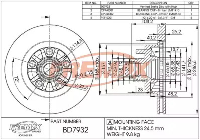 FREMAX bd7932 -  Тормозной диск