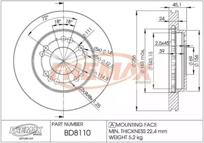 FREMAX bd8110 -  Тормозной диск