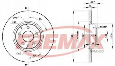 FREMAX bd8567 -  Тормозной диск